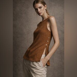 Banana Republic Brown Tank Top with Side Buttons